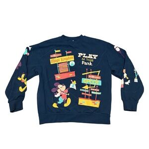 Mickey Mouse & Friends Play In The Park Pullover Sweatshirt Adult Size M Disney